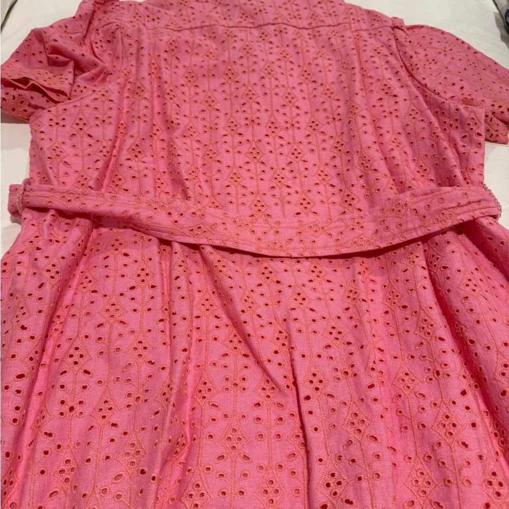 Pink Eyelet Button-Up Dress - Picture 4 of 11